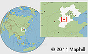 Savanna Style Location Map of Ding Xian, highlighted parent region