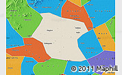 Shaded Relief Map of Ding Xian, political outside