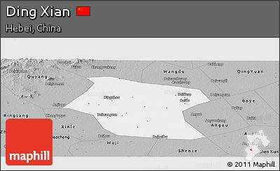 Gray Panoramic Map of Ding Xian