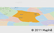 Political Panoramic Map of Ding Xian, lighten