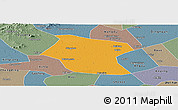Political Panoramic Map of Ding Xian, semi-desaturated