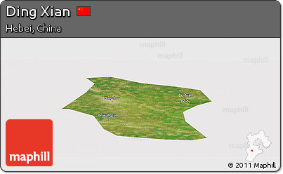 Satellite Panoramic Map of Ding Xian, cropped outside