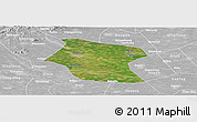 Satellite Panoramic Map of Ding Xian, lighten, desaturated