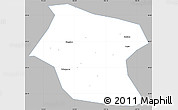 Gray Simple Map of Ding Xian, single color outside