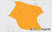 Political Simple Map of Ding Xian, single color outside, borders and labels