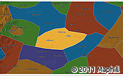 Political 3D Map of Feixiang, darken