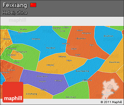 Political 3D Map of Feixiang