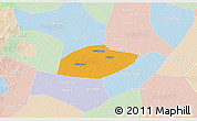 Political 3D Map of Feixiang, lighten