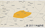 Political 3D Map of Feixiang, shaded relief outside