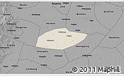Shaded Relief 3D Map of Feixiang, darken, desaturated