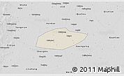 Shaded Relief 3D Map of Feixiang, desaturated