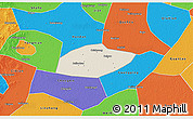 Shaded Relief 3D Map of Feixiang, political outside