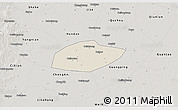 Shaded Relief 3D Map of Feixiang, semi-desaturated