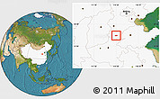 Satellite Location Map of Feixiang, highlighted country