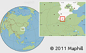 Savanna Style Location Map of Feixiang, highlighted parent region