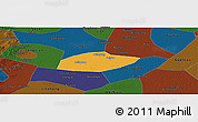 Political Panoramic Map of Feixiang, darken