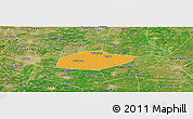 Political Panoramic Map of Feixiang, satellite outside