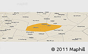 Political Panoramic Map of Feixiang, shaded relief outside