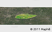 Satellite Panoramic Map of Feixiang, darken, semi-desaturated