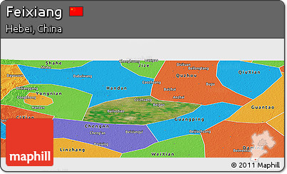 Satellite Panoramic Map of Feixiang, political outside