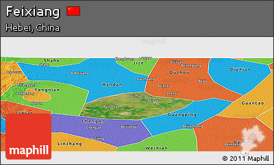 Satellite Panoramic Map of Feixiang, political outside