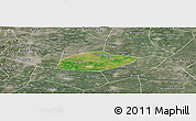 Satellite Panoramic Map of Feixiang, semi-desaturated