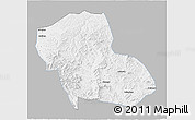 Gray 3D Map of Fengning, single color outside