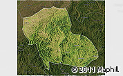 Satellite 3D Map of Fengning, darken
