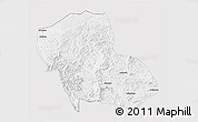 Silver Style 3D Map of Fengning, single color outside