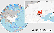 Gray Location Map of Fengning, highlighted country