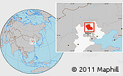 Gray Location Map of Fengning, highlighted parent region