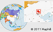 Political Location Map of Fengning, highlighted country