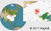 Satellite Location Map of Fengning, highlighted country