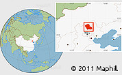 Savanna Style Location Map of Fengning, highlighted country