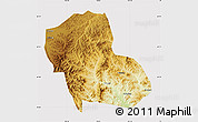 Physical Map of Fengning, cropped outside