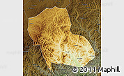 Physical Map of Fengning, darken