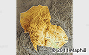 Physical Map of Fengning, darken, semi-desaturated