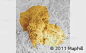 Physical Map of Fengning, lighten, desaturated