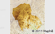 Physical Map of Fengning, lighten