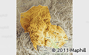 Physical Map of Fengning, semi-desaturated