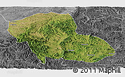 Satellite Panoramic Map of Fengning, desaturated