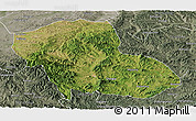 Satellite Panoramic Map of Fengning, semi-desaturated