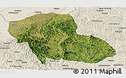 Satellite Panoramic Map of Fengning, shaded relief outside