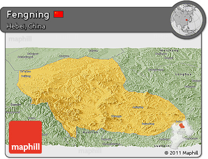 Savanna Style Panoramic Map of Fengning