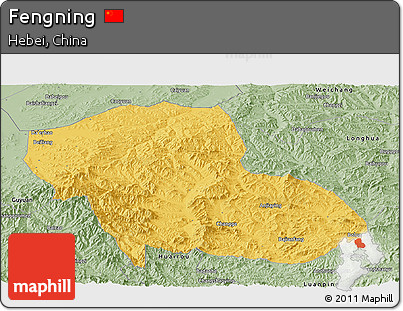 Savanna Style Panoramic Map of Fengning
