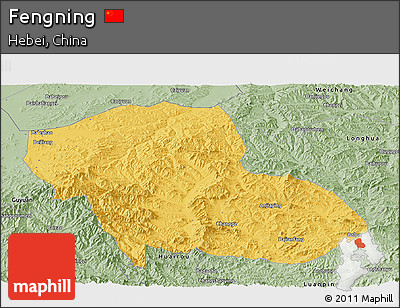 Savanna Style Panoramic Map of Fengning
