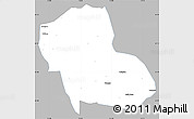 Gray Simple Map of Fengning, single color outside