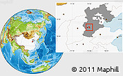 Physical Location Map of Gaocheng, highlighted country, highlighted parent region