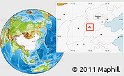 Physical Location Map of Gaocheng, highlighted country