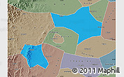 Political Map of Handan, semi-desaturated